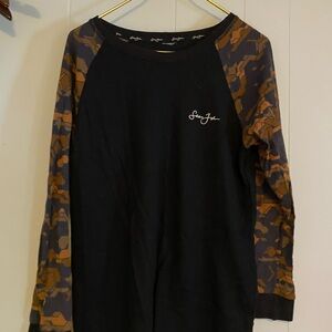 Sean John Black and Brown Long Sleeve Tee